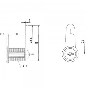 Почтовый замок Palladium ML-16 никель СТ-00000655