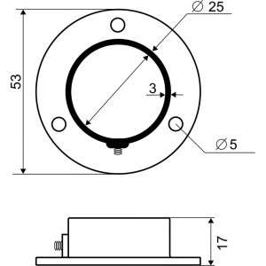 Держатель мебельной штанги Palladium удлиненный, d 25 мм JF-49 CP BH 115845