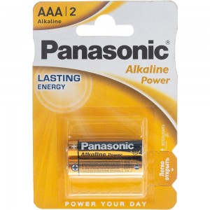 Щелочная батарейка LR03 AAA Alkaline 1.5В бл/2 Panasonic 5410853042907