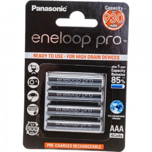 Аккумуляторы Panasonic eneloop pro BK-4HCDE/4BE 930mAh AAA R03 BL4 257