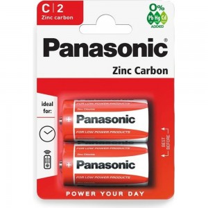 Батарейка Panasonic, R14 Zinc Carbon BL2 167