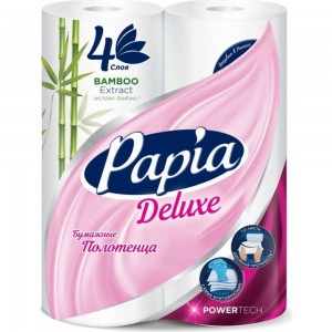 Бумажные полотенца PAPIA DELUXE 4 слоя, 2 рулона 1015031447