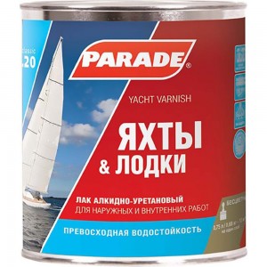 Лак яхтный алкидно-уретановый матовый PARADE L20 Яхты & Лодки 0,75 л Россия 90001484851