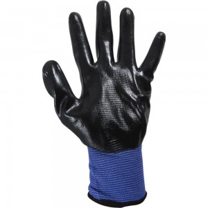 Хозяйственные перчатки с нитриловым покрытием Park EL-N126, размер 9/L, цвет синий/черный, 001058
