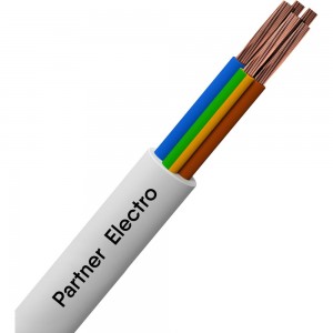 Провод Партнер-электро ПВСнгА-LS 5x0,75, ГОСТ, белый, 100м P021G-05NP03MC-B100WT