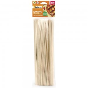 Шампуры для шашлыка PATERRA бамбук, 100 штук 401-496