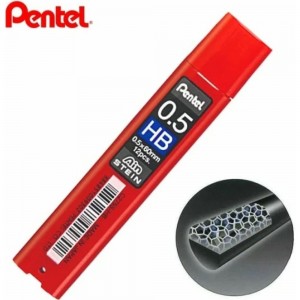Грифели для автоматических карандашей Pentel Ain Stein C275S-HB 0.5 мм, 12 грифелей, в тубе, HB 586229