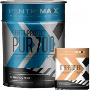 Комплект PentriMax (грунт-эмаль PentriProtect PUR 700 RAL 9006 2.5 кг; отвердитель PentriHard 700 0.18 кг) 00-00001425