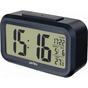 Часы-будильник PERFEO Snuz чёрный PF-S2166 время температура дата 30 013 215