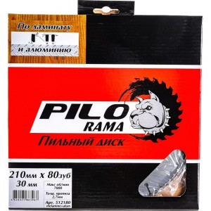 Диск пильный по ламинату и алюминию (210х30 мм; 80TPI) Pilorama 512180