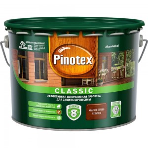 Декоративная пропитка для защиты древесины PINOTEX CLASSIC NW (красное дерево; 9 л) 5270891