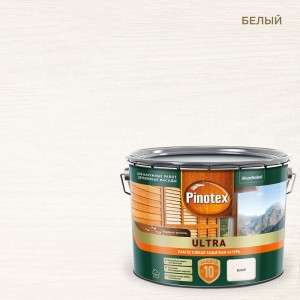 Влагостойкая защитная лазурь для древесины PINOTEX ULTRA NW (белый; 9 л) 5803330