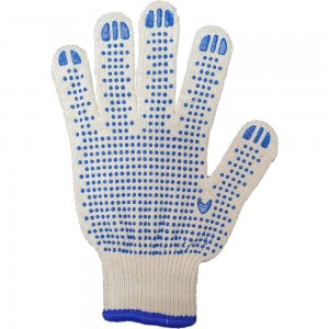 Хлопчатобумажные перчатки ПК Уралтекс «ЭКСТРА», белые, 10 класс, 22 см, с ПВХ 