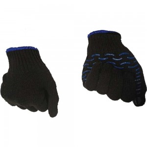 Хлопчатобумажные перчатки ПК Уралтекс ОПТИМА, черные, 7,5 класс, 24 см, ПВХ 