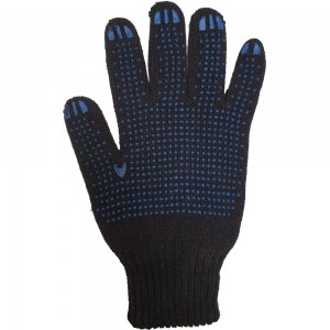 Зимние двойные перчатки ПК Уралтекс ЗИМА, черные, с ПВХ 
