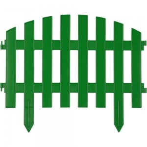 Садовое ограждение ПОЛИМЕРСАД Забор декоративный №2, зелёное, 7 шт. ПС-ЗД2-зел