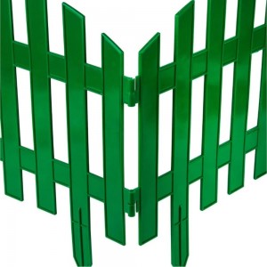 Садовое ограждение ПОЛИМЕРСАД Забор декоративный №2, зелёное, 7 шт. ПС-ЗД2-зел