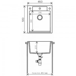Кухонная мраморная мойка Polygran Argo-460 черный №16