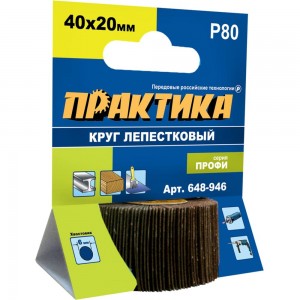 Круг лепестковый с оправкой (40х20мм; P 80) ПРАКТИКА 648-946