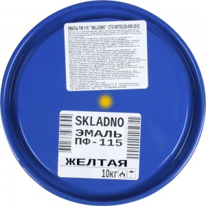 Алкидная эмаль ПРЕСТИЖ Skladno ПФ-115 глянцевая, 10 кг, желтая 235493