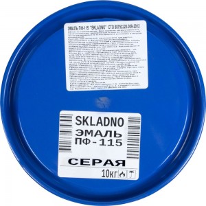 Алкидная эмаль ПРЕСТИЖ Skladno ПФ-115 глянцевая, 10 кг, серая 235497