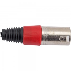 Разъем XLR 3P штекер Pro Legend металл цанга на кабель, красный, PL2175