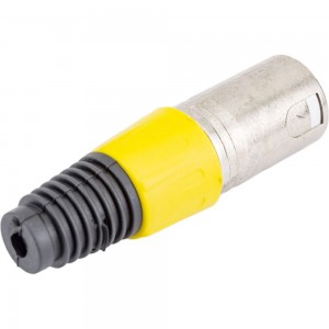 Разъем XLR 3P штекер Pro Legend металл цанга на кабель, желтый, PL2177