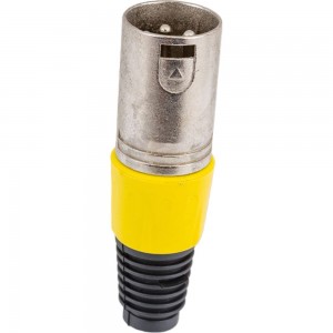 Разъем XLR 3P штекер Pro Legend металл цанга на кабель, желтый, PL2177