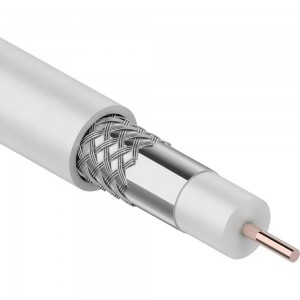 Коаксиальный кабель PROCONNECT RG-6U, 75 Ом, CCS/Al/Al, 48%, бухта 10 м, белый 01-2205-10