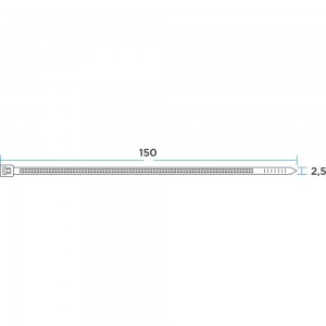 Кабельная нейлоновая хомут-стяжка PROconnect 150x2,5 мм, черная, упаковка 100 шт. 57-0151