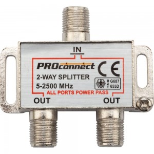 Делитель PROconnect ТВ х 2 под F разъём 5-2500 МГц СПУТНИК 05-6201-4