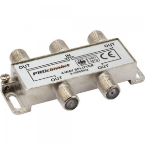 Делитель ТВ PROconnect на 4 выхода F разъём 5-1000 МГц 05-6023