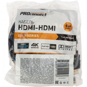 Кабель HDMI 1.4 PROCONNECT Gold, 4К, 5 метров 17-6206-6