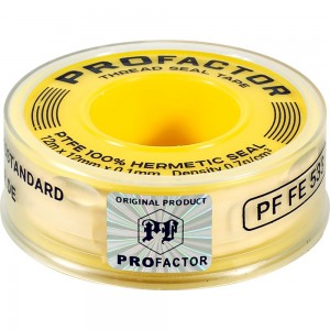 ФУМ лента PROFACTOR PF Professional желтая Ф55мм 12мм х 0,1мм х 12м PF FE 533