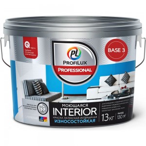 ВД краска латексная Professional Profilux INTERIOR МОЮЩАЯСЯ для стен и потолков база 3 13 кг Н0000005757