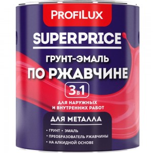 Грунт-эмаль по ржавчине 3 в 1 Profilux superprice серая, 0.9 кг МП00-000549