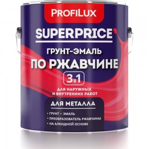 Грунт-эмаль по ржавчине 3 в 1 Profilux superprice серая, 1.9 кг МП00-000550