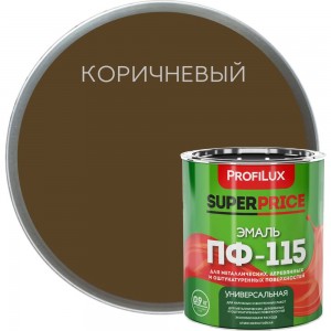 Эмаль ПФ-115 Profilux SUPERPRICE коричневая, 0.9 кг МП000018741