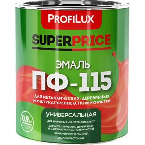 Эмаль ПФ-115 Profilux SUPERPRICE белая, 0.9 кг МП000018732