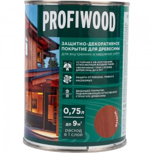 Защитно-декоративное покрытие для древесины PROFIWOOD (махагон; 0.75 л; 0.7 кг) 72626