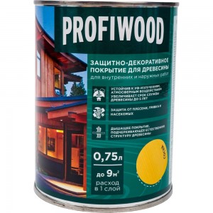 Защитно-декоративное покрытие для древесины PROFIWOOD (сосна; 0.75 л; 0.7 кг) 72619