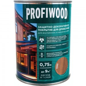 Защитно-декоративное покрытие для древесины PROFIWOOD (орех; 0.75 л; 0.7 кг) 72622