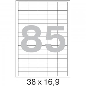 Самоклеящиеся этикетки ProMega label 38x16,9 мм, 85 шт. на листе, белые, 100 л. в уп. 73649