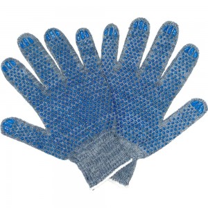 Трикотажные перчатки с ПВХ ПРОМПЕРЧАТКИ 4 нити, 10 класс, серые, 5 пар ПП-25400/5