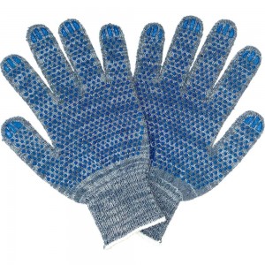 Трикотажные перчатки с ПВХ ПРОМПЕРЧАТКИ 5 нитей, 10 класс, серые, 5 пар ПП-27090/5