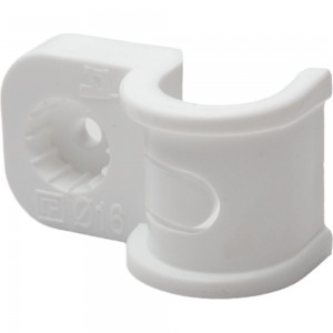 Пластиковая односторонняя крепеж-скоба для прямого монтажа Промрукав белая, в п/э, д 16, 50 шт PR13.0376