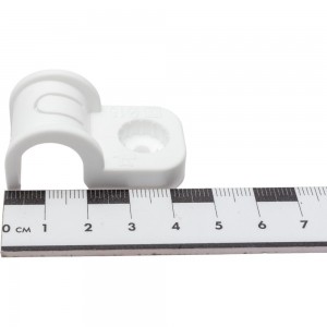 Пластиковая односторонняя крепеж-скоба для прямого монтажа Промрукав белая, в п/э, д 16, 50 шт PR13.0376