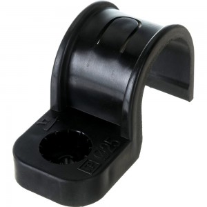 Пластиковая односторонняя крепеж-скоба для прямого монтажа Промрукав черная, в п/э, д 25, 50 шт PR13.0374