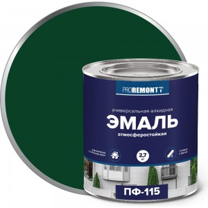 Эмаль PROREMONTT ПФ-115 зеленая, 2.7 кг Лк-00004466