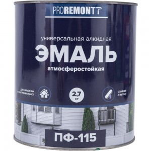 Эмаль PROREMONTT ПФ-115 зеленая, 2.7 кг Лк-00004466
